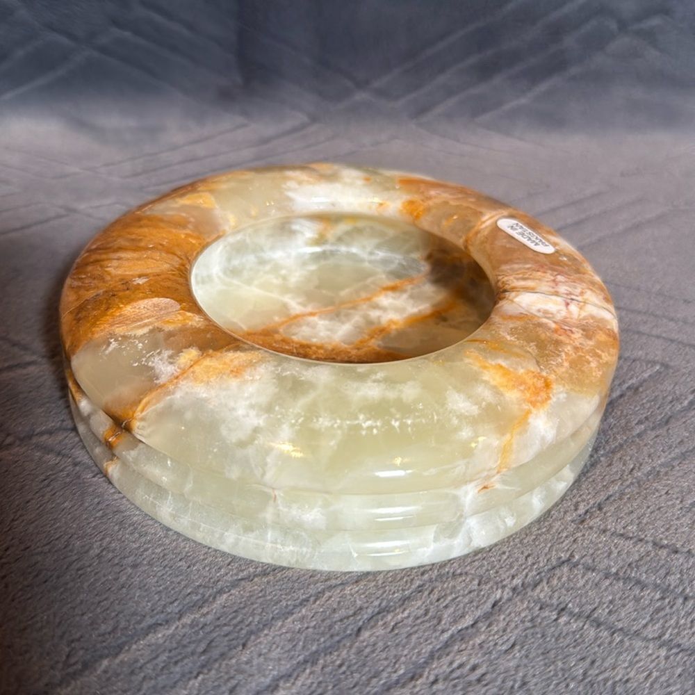 Gorgeous Natural Stone Ashtray or Trinket Box Heavy BRAND NEW
